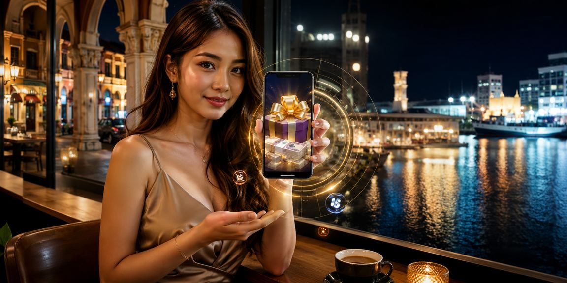 Aplikasi kasino Malaysia pada skrin telefon pintar dengan antara muka moden